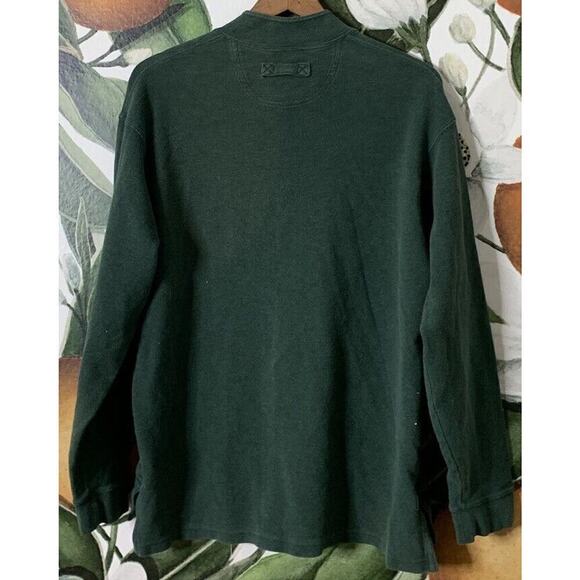 Duluth Trading Co Mens Medium Cotton Blend 1/4 Button Pullover Sweater Green - Picture 5 of 5